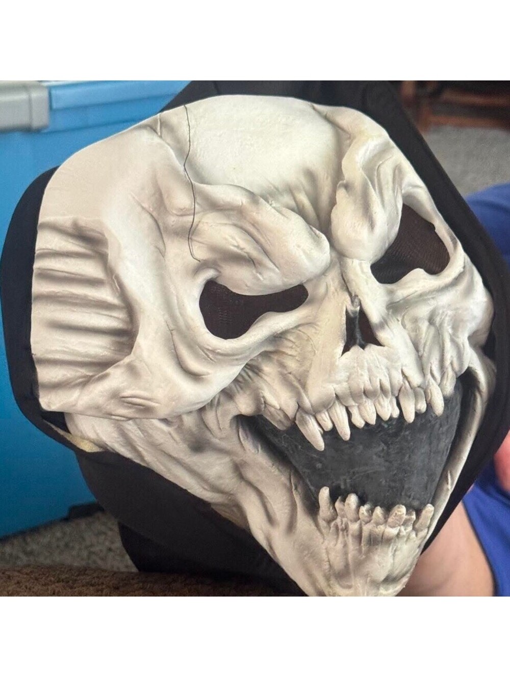 Easter Unlimited Scary Evil Fanged Skull Mask Hood Halloween # 9225